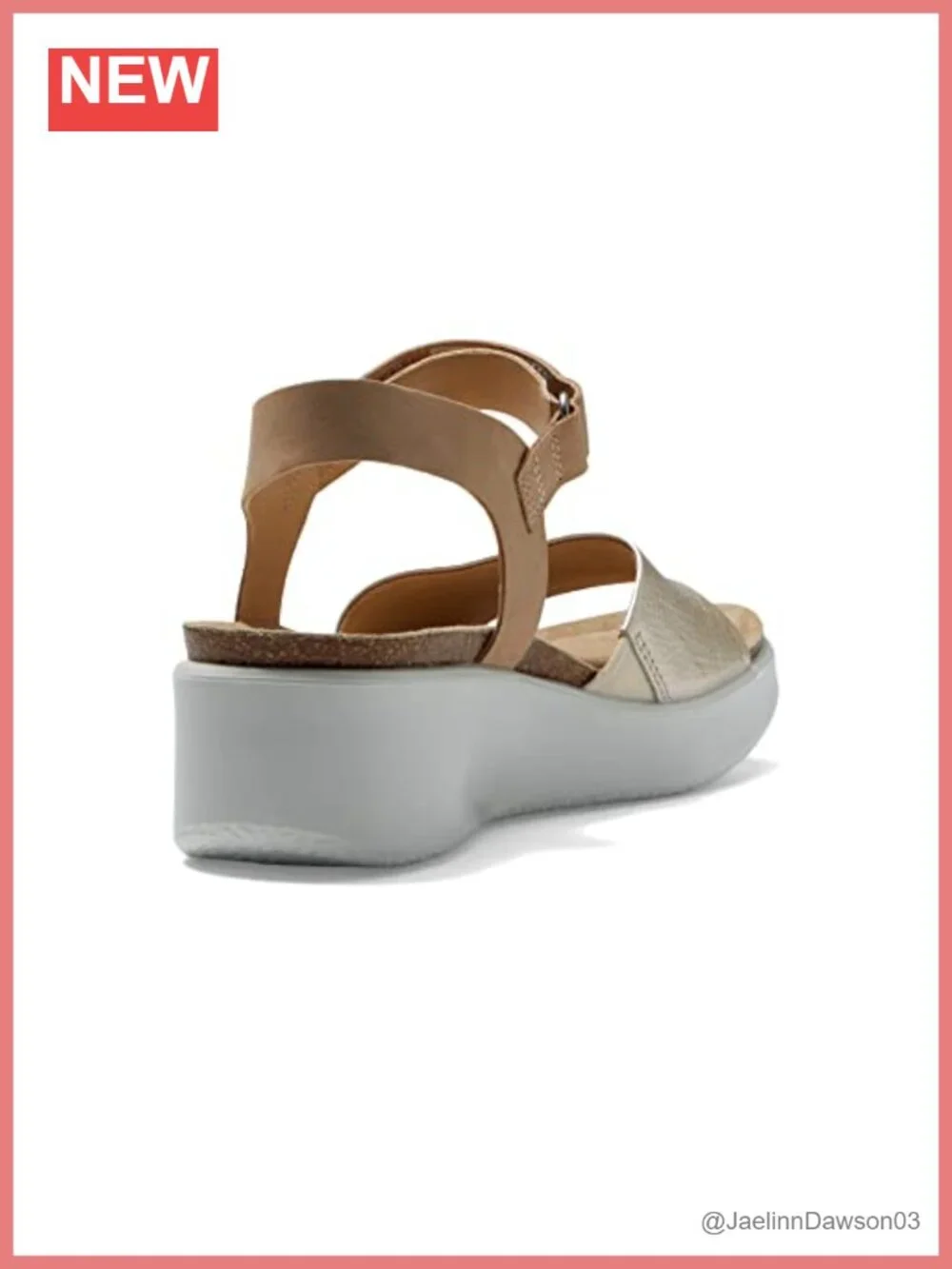 ECCO Flowt Wedge Cork Sandal Nubuck Leather Ankle Strap Women's Platform